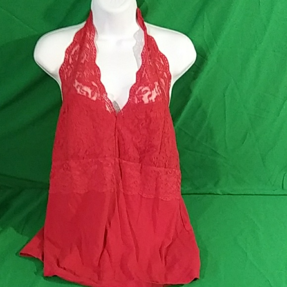 torrid Tops - Torrid red lace halter top L